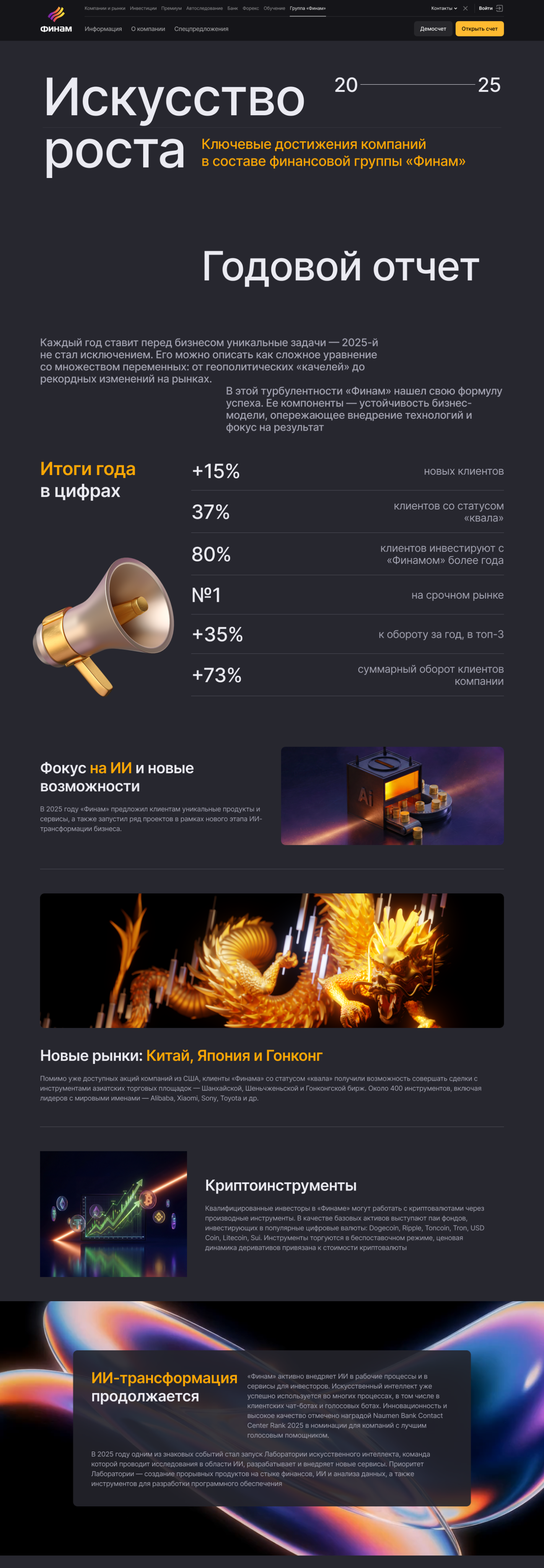 Finam product page example three