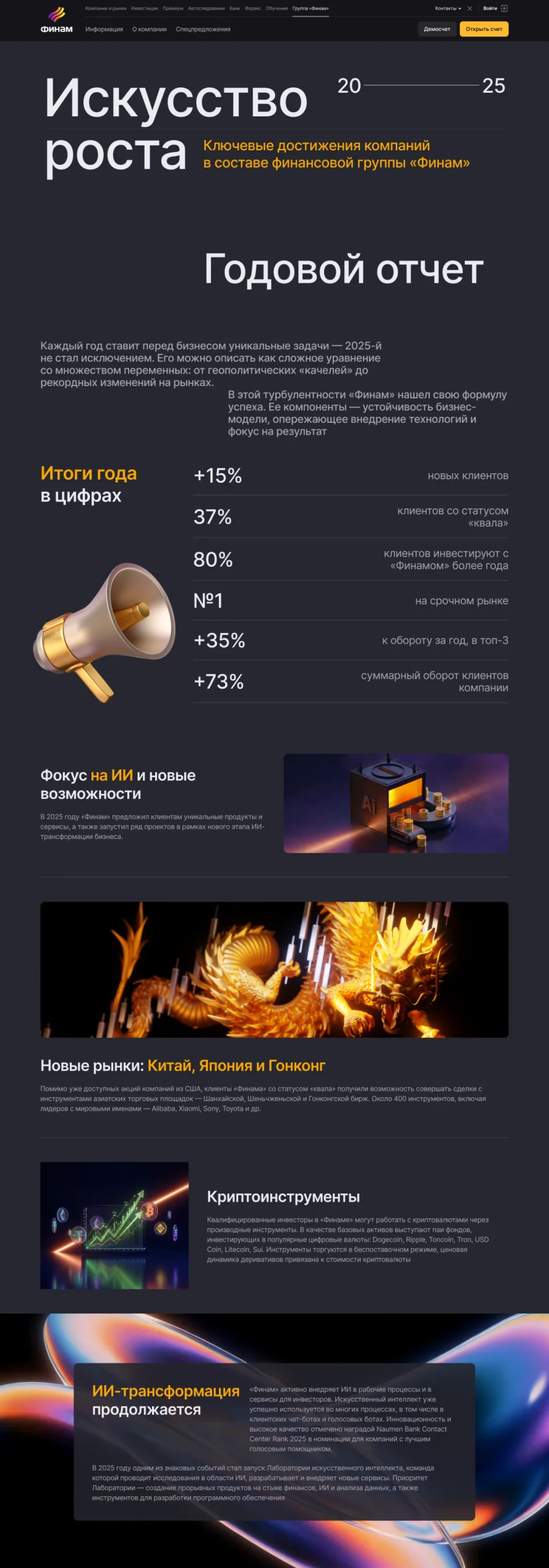 Finam product page example three